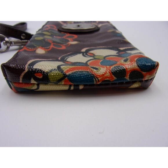 Fossil Wristlet Wallet Phone Sleeve Key Per Purse Zip Vintage Floral Concert - Picture 6 of 12